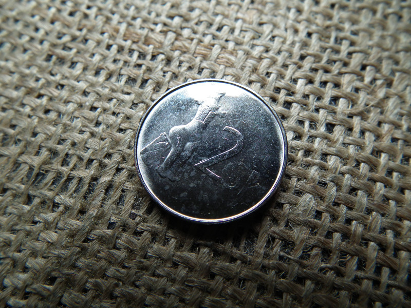 Szlovákia 2 korona 2002 , korun , verdefényes