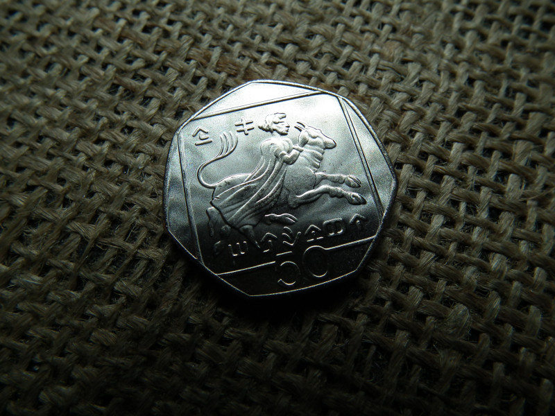 Ciprus 50 cent 2002 , verdefényes 