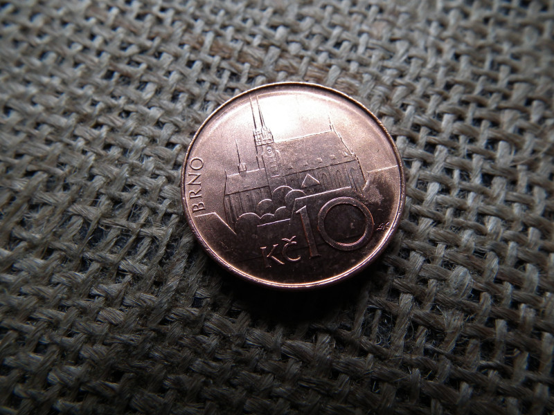 Csehország 10 korona 1993 , korun , verdefényes 