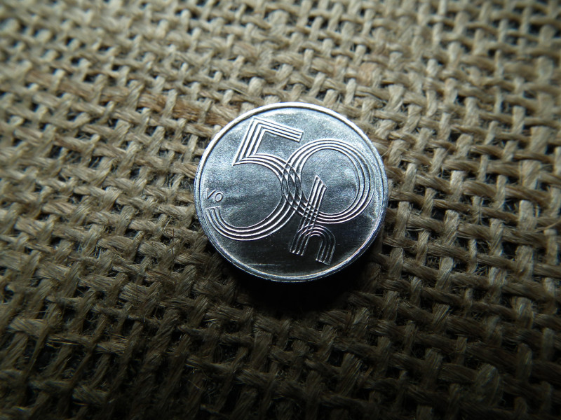 Csehország 50 halieru 2002 , halérú , halierov , verdefényes