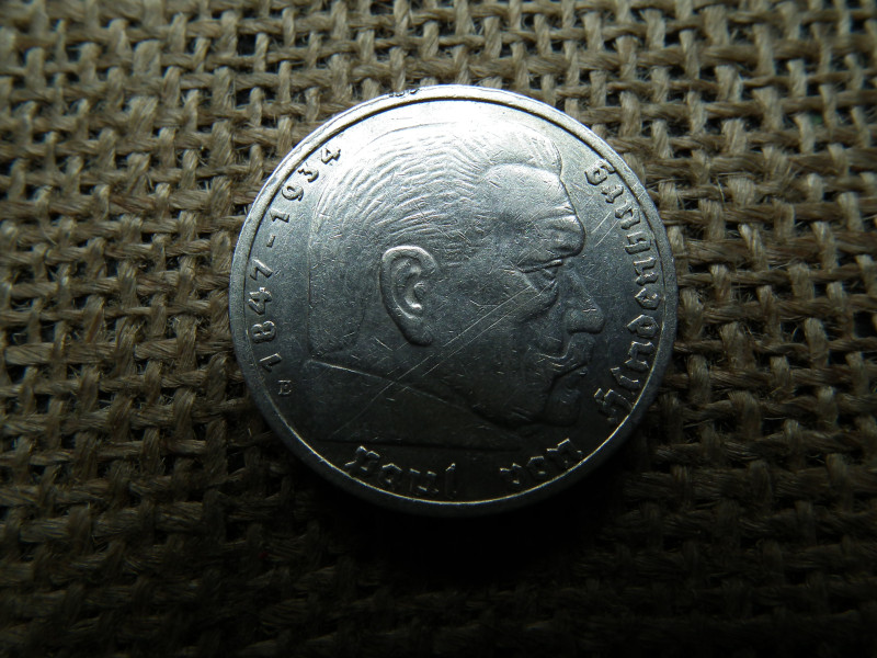 Birodalmi ezüst 5 márka 1935 E 