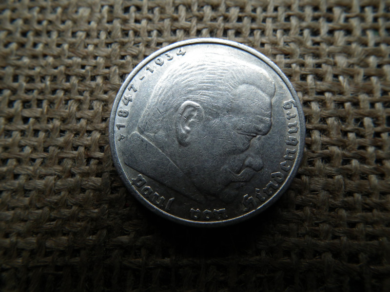 Birodalmi ezüst 5 márka 1935 F