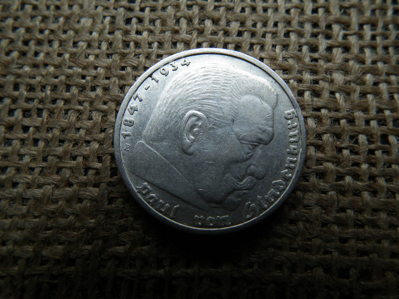 Birodalmi ezüst 5 márka 1936 E 