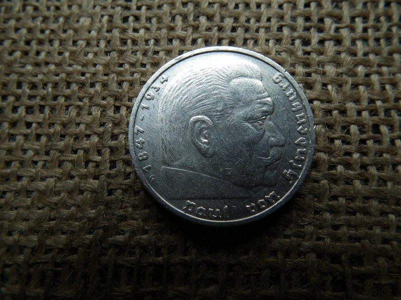 Birodalmi ezüst 5 márka 1936 G 