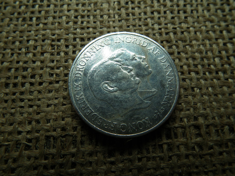 Dánia ezüst 2 Kroner 1953 , korona , – Frederik IX Grönland kampány