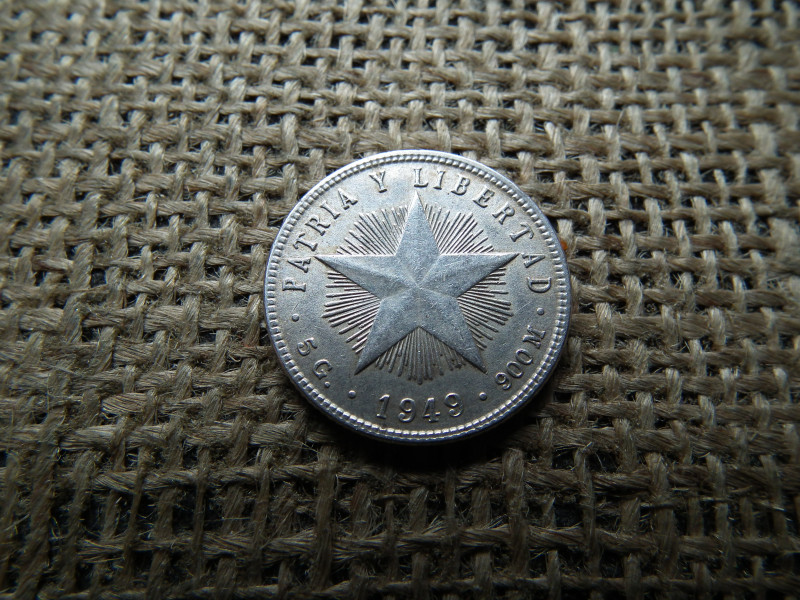 Kuba , ezüst 10 centavos 1949