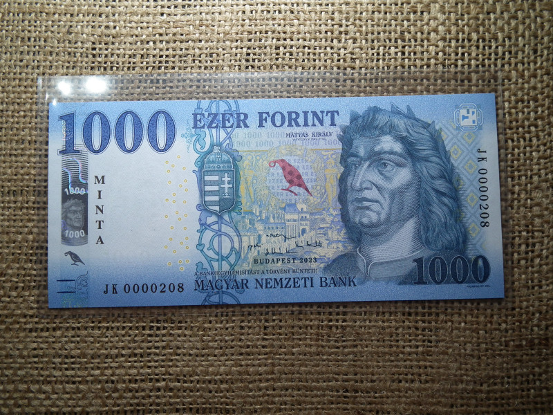 1000 forint 2023 JK , UNC , alacsony sorszám , MINTA , ritka 