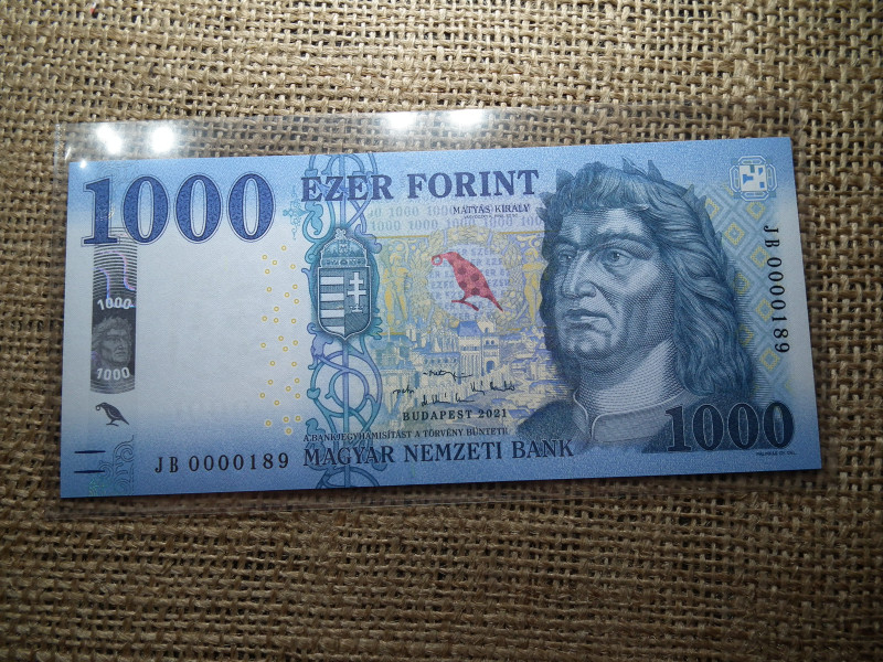 1000 forint 2021 JB , UNC , alacsony sorszám