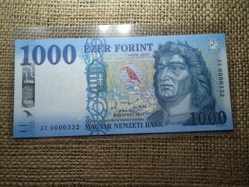 1000 forint 2021 JC , UNC , alacsony sorszám 