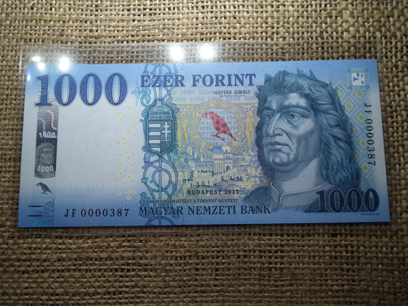 1000 forint 2021 JF , UNC , alacsony sorszám 
