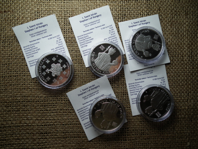 I.SZENT ISTVÁN EZÜST 15000 FORINT 2021 PP + certi , ár/db ! D