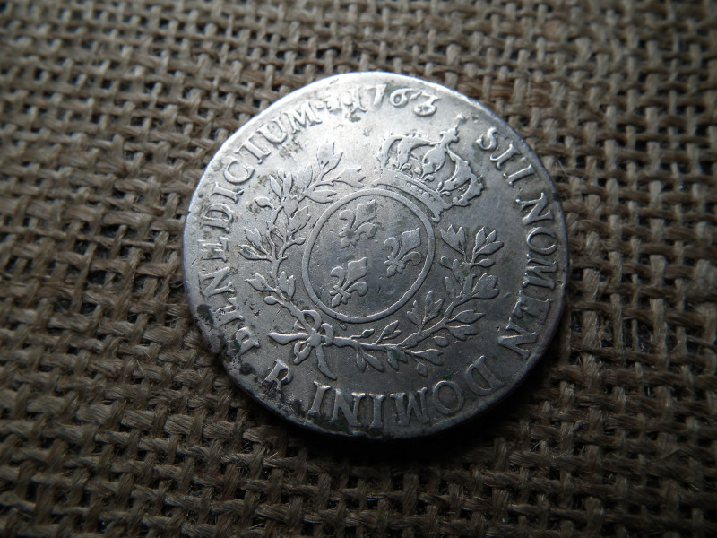 Franciaország , ezüst 1 ecu 1763 , écu , Louis XV