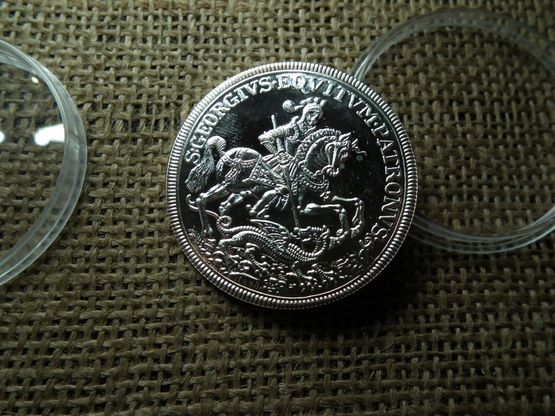 Szín ezüst Szent György Pénzverős érem , 999/1000 , 29g