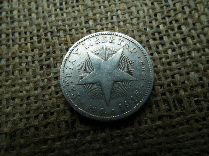 Kuba , ezüst 40 centavos 1915