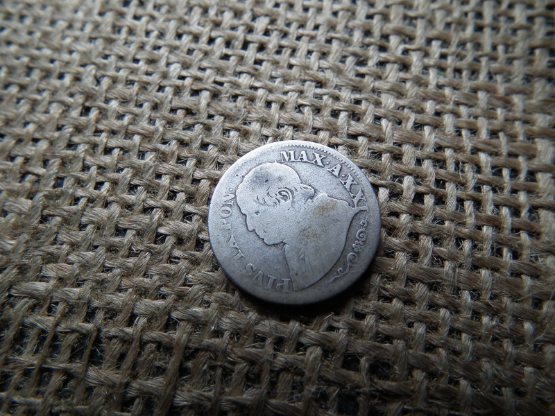 Pápai államok , ezüst 10 Soldi 1866 - 1868 / 50 Centesimi - Pius IX PON· MAX·