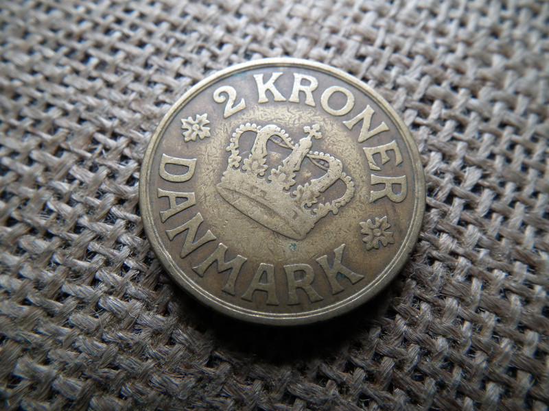 Dánia 2 kroner 1925 , korona
