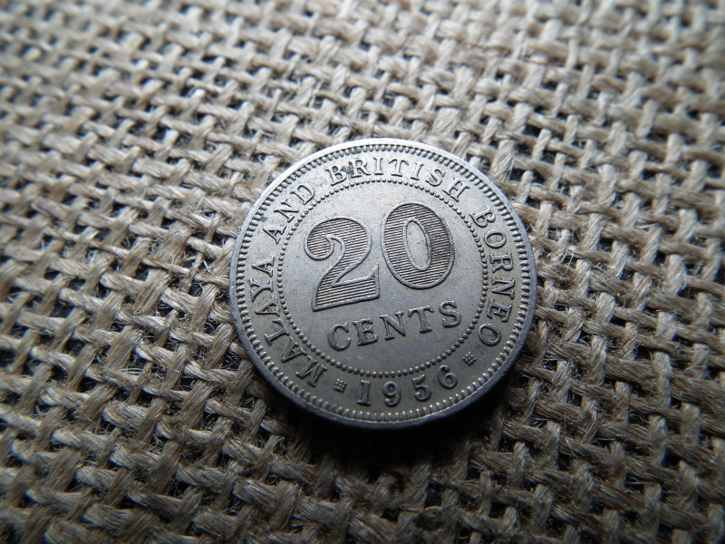 Malajzia , Malaya és British Borneo , 20 cents 1956 , cent
