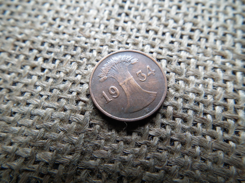 Birodalmi 1 pfennig 1934 E  , reichspfennig