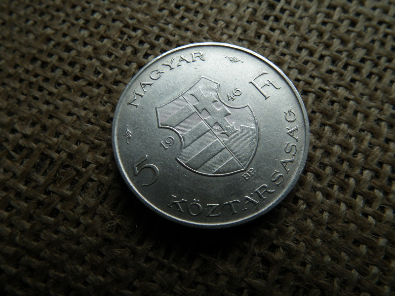 Ezüst 5 forint 1946 , ritka , vastag
