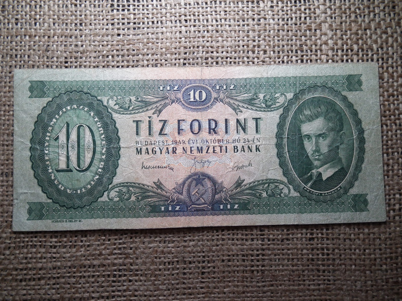10 forint 1949 , Rákosi címer , 1996 -ban születetteknek jó ajándék lehet a sorszám miatt 