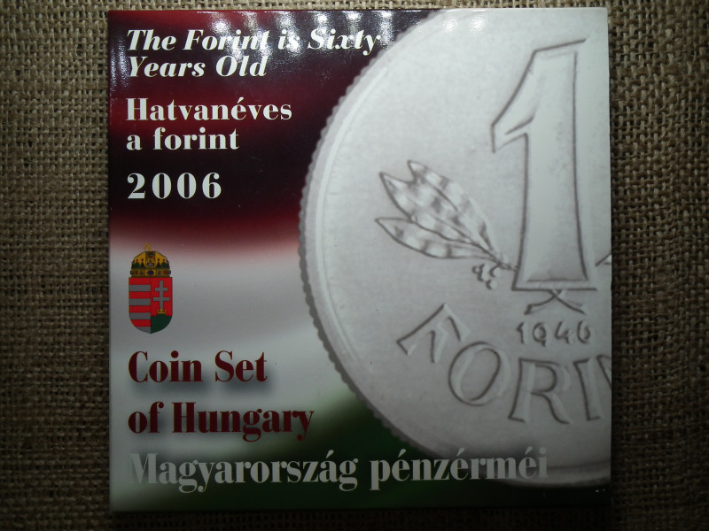 Hatvanéves a forint dísztokos forgalmi sor 2006 BU ! PP ezüst 1 forint 1946 