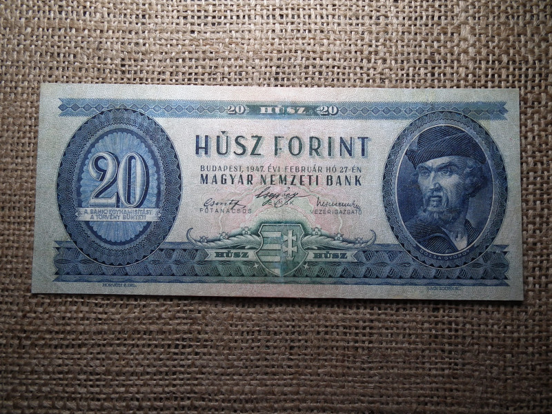 20 forint 1947 , nagyon ritka , restaurált , eredeti darab 
