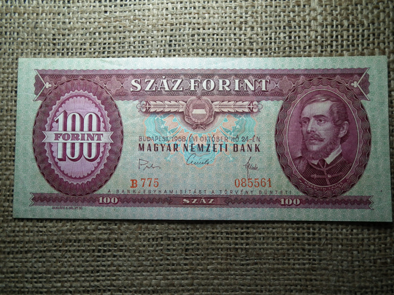100 forint 1968 , nagyon szép , kis aláírás 