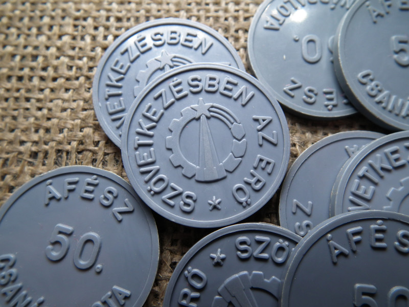 CSANÁDPALOTA ÁFÉSZ - MŰANYAG ZSETON - 50 forint , sötétszürke ! R ! Ár/db