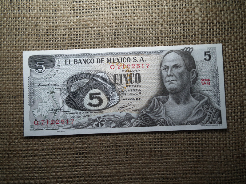 Mexikó 5 pesos 1972 , UNC , A2