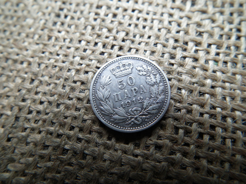 Szerbis , ezüst 50 Para 1912  - I. Péter