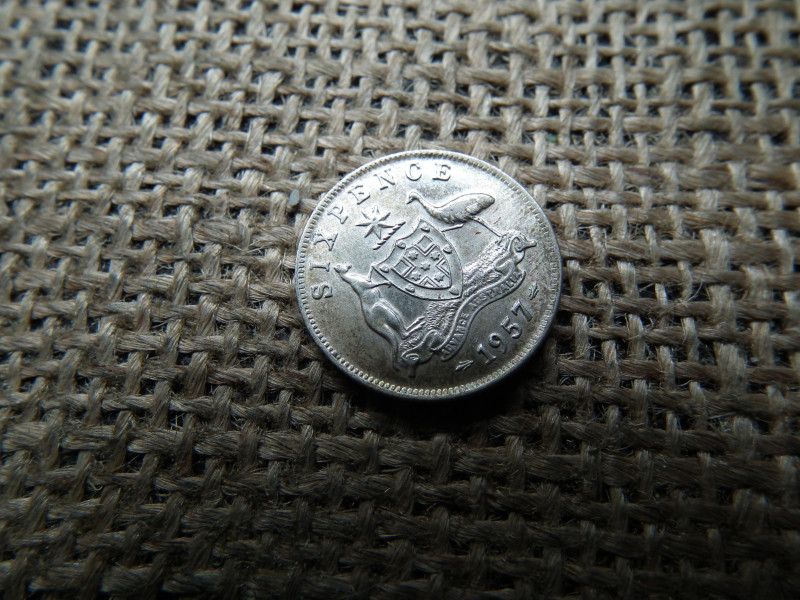 Ausztrália , ezüst 6 pence 1957