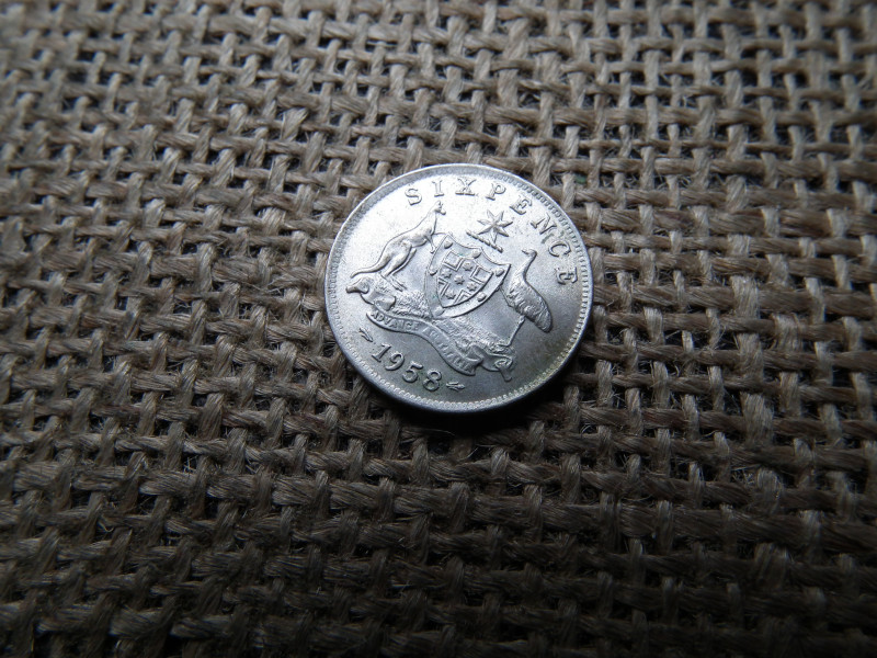 Ausztrália , ezüst 6 pence 1958