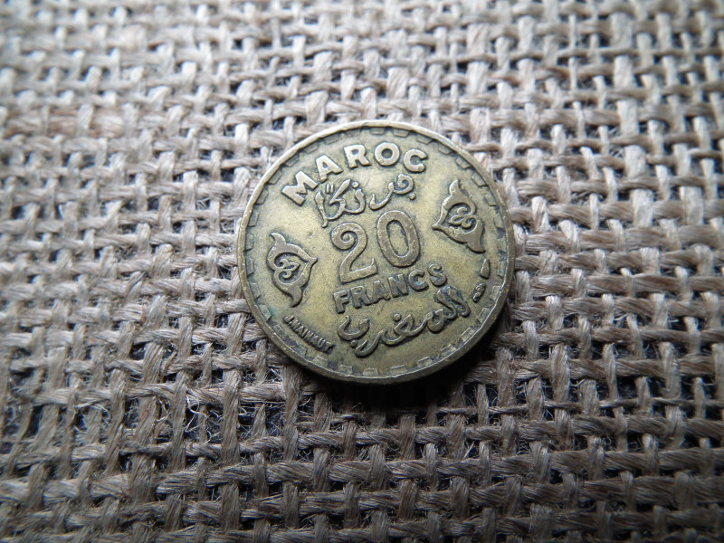 Marokkó 20 frank 1952 , 1371 francs - V. Mohamed