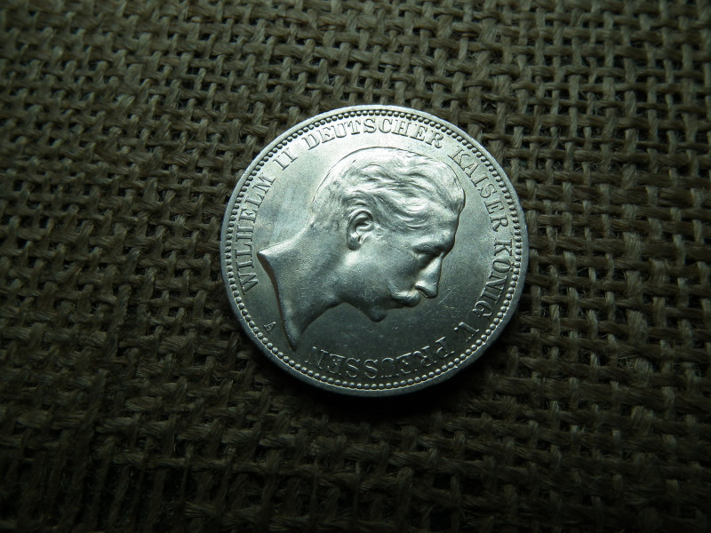 Birodalmi német , ezüst 3 márka 1912 A , drei mark , extra ! II. Vilmos