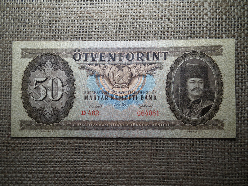 50 forint 1951 , ritka , rákosi címer 