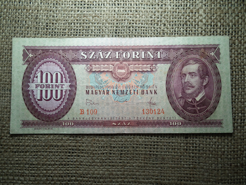 100 forint 1968 , kicsi aláírás 