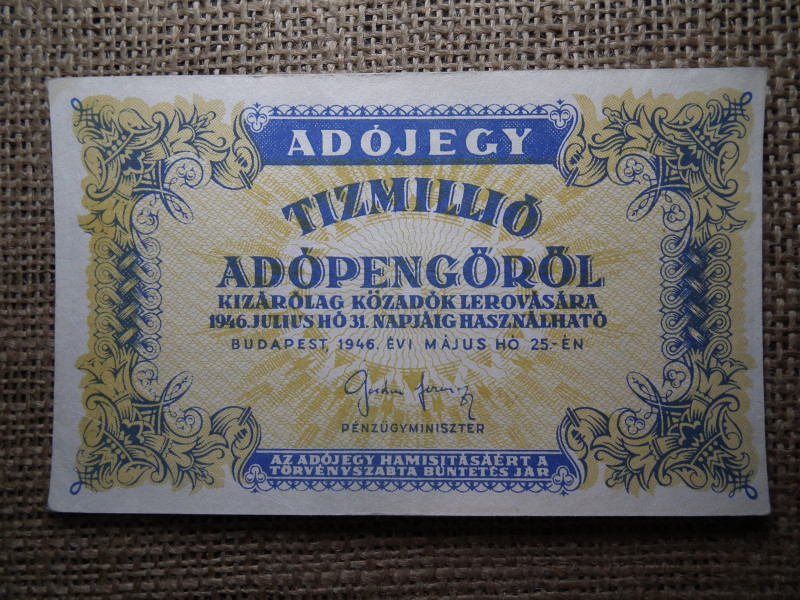 Tízmillió Adópengő 1946 