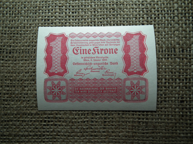 1 korona 1922 , hajtatlan 