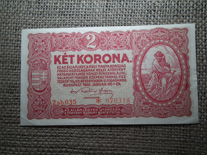 2 korona 1920 , csillagos 