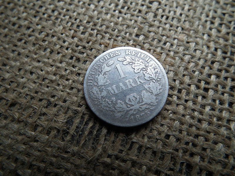 Németország , ezüst 1 márka 1875 B , reich mark 