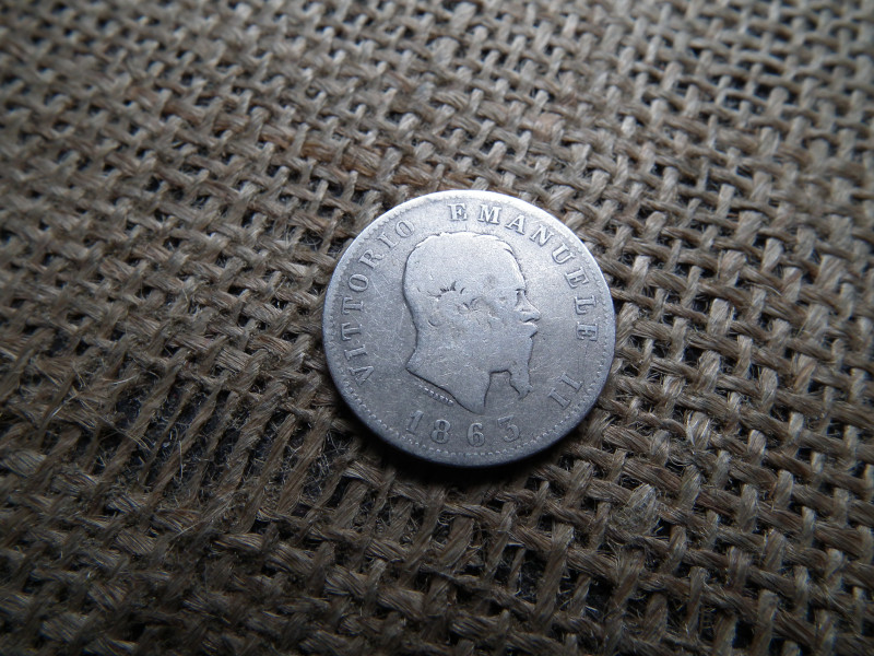 Olaszország , ezüst 1 lira 1863 , líra M BN 