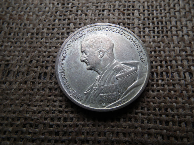 Horthy , ezüst 5 pengő 1939 