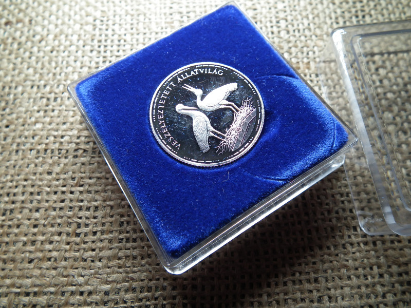 Ezüst 200 forint 1992 PP , Gólya , eredeti bobozában , certi 