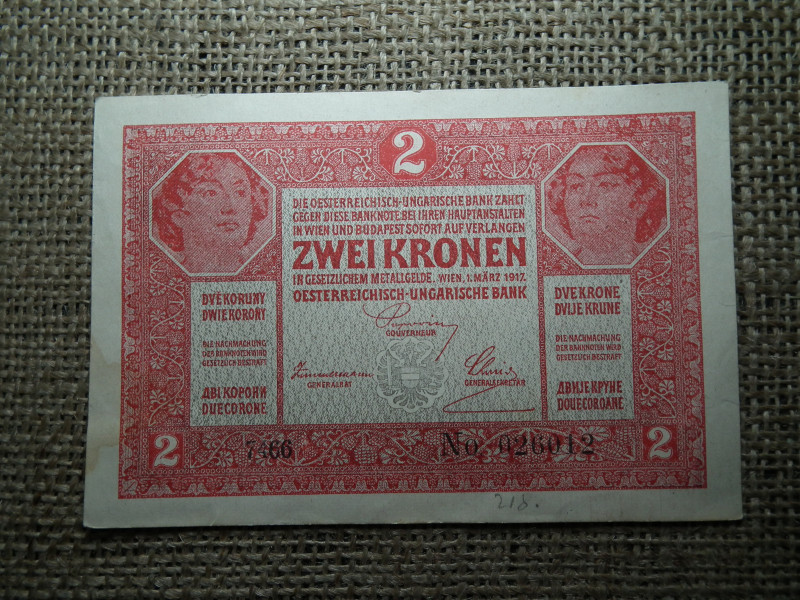 2 korona 1917 , 7000 fölötti , hajtatlan , felülbélyegzett , ritka ! 