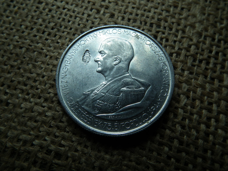 5 pengő 1943 , Horthy Miklós  , Magyar címer  ellenjeggyel 