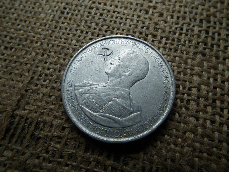 5 pengő 1943 , Horthy Miklós  , Sarló kalapács   ellenjeggyel 