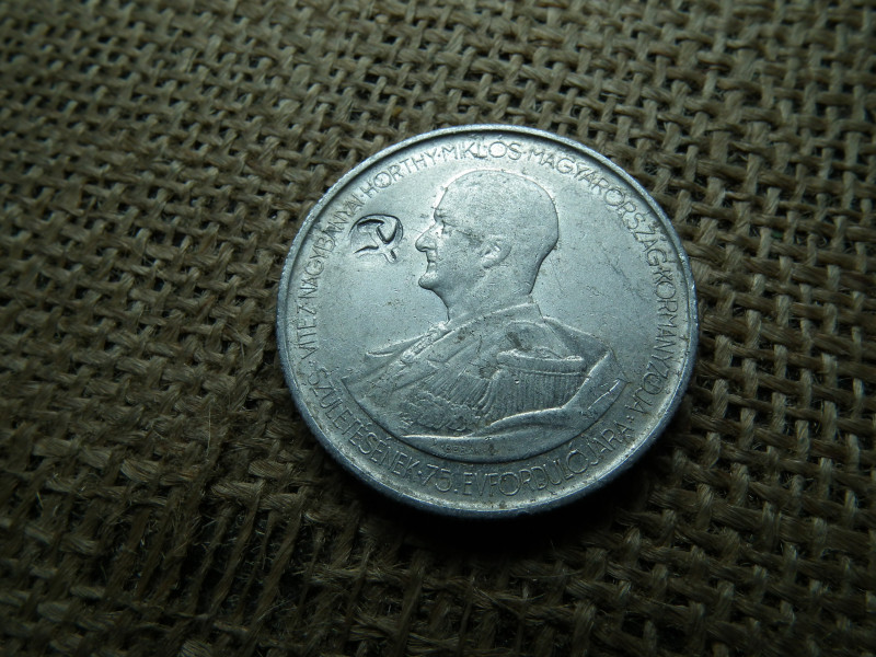 5 pengő 1943 , Horthy Miklós  , Sarló kalapács   ellenjeggyel 