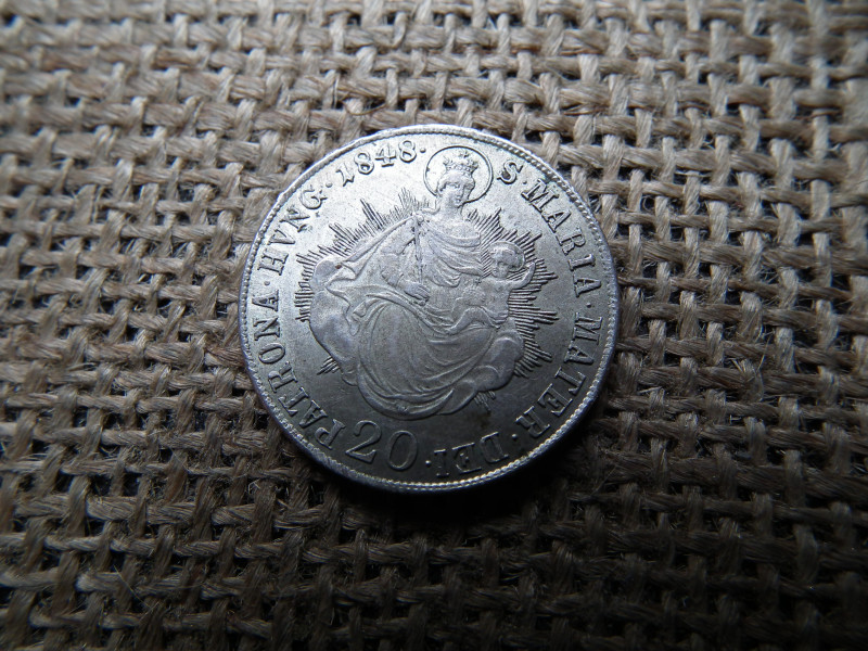 Ezüst 20 krajcár 1848 B , Körmöcbánya 