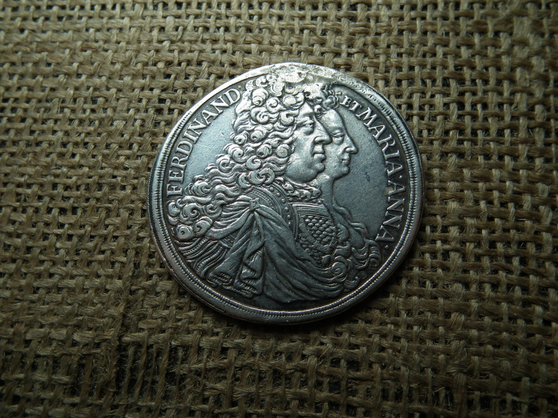 Ezüst 1 tallér 1696 Körmöcbánya , 1 Thaler - Ferdinand William Eusebius és Maria Anna , 	Schwarzenbergi Fejedelemség ( Német Államok )