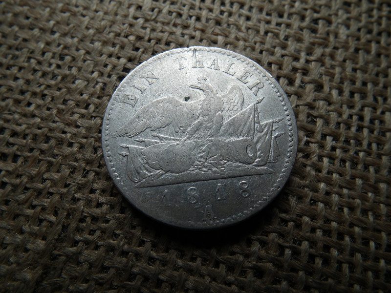 Porosz , ezüst 1 tallér 1818 A , III. Frigyes Vilmos 